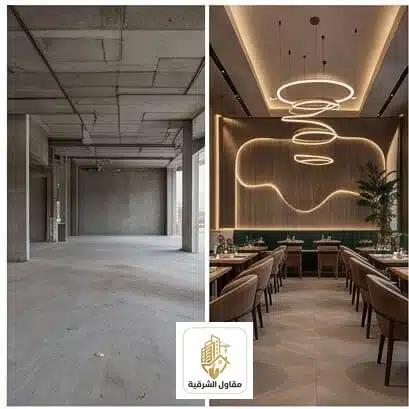 تصميم مطعم في الدمام قبل وبعد